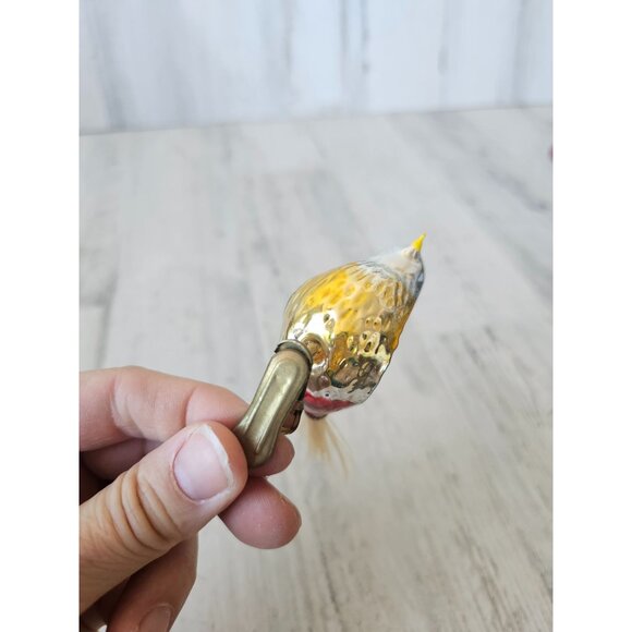 Antique Mercury glass bird clip ornament rainbow Xmas tree - Picture 7 of 8